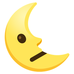 last quarter moon face and neutral face