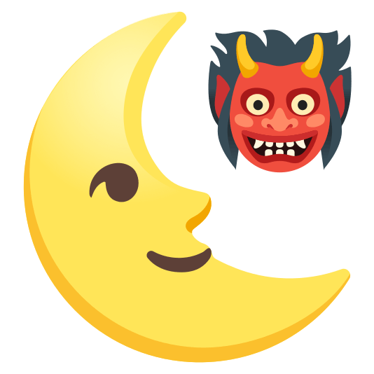 Last quarter moon face and Ogre