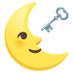last quarter moon face and old key