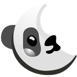 last quarter moon face and panda