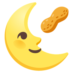 last quarter moon face and peanuts