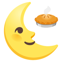 last quarter moon face and pie