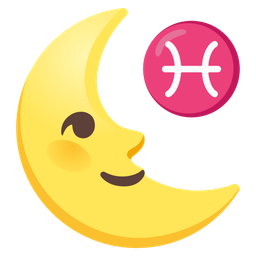 last quarter moon face and Pisces