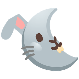 last quarter moon face and rabbit face