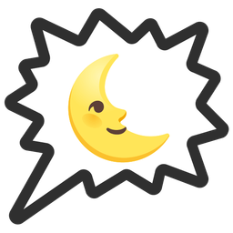 last quarter moon face and right anger bubble