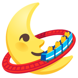 last quarter moon face and roller coaster