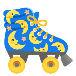 last quarter moon face and roller skate