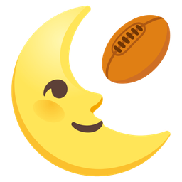 last quarter moon face and rugby football