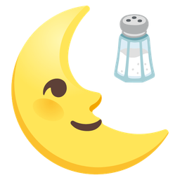 last quarter moon face and salt