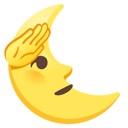 last quarter moon face and saluting face