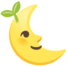 last quarter moon face and seedling