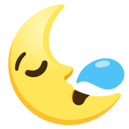 last quarter moon face and sleepy face