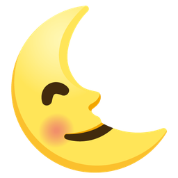 Last quarter moon face and Smiling face with smiling eyes