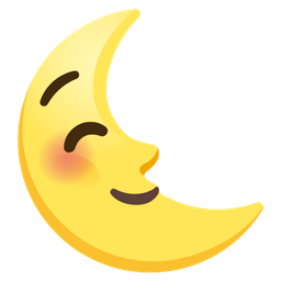 Last quarter moon face and Smiling face