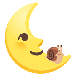 last quarter moon face and snail