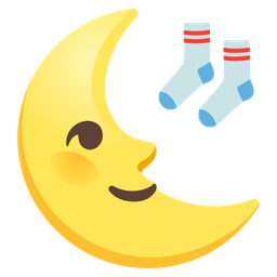 last quarter moon face and socks