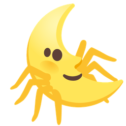 last quarter moon face and spider