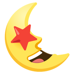 Last quarter moon face and Star-struck