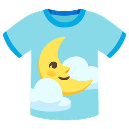 last quarter moon face and t-shirt