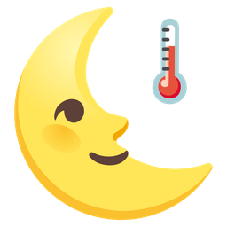 last quarter moon face and thermometer