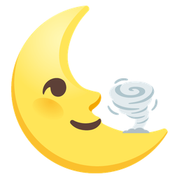 last quarter moon face and tornado