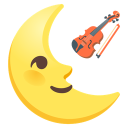 last quarter moon face and violin