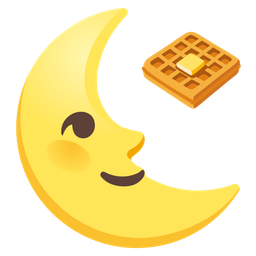 last quarter moon face and waffle