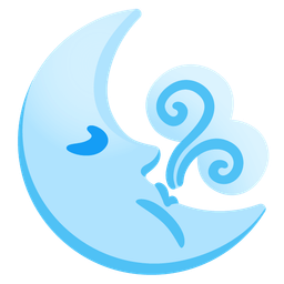 last quarter moon face and wind face