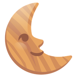 last quarter moon face and wood