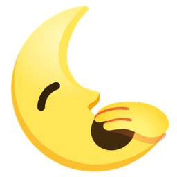 last quarter moon face and yawning face