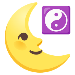 last quarter moon face and yin yang