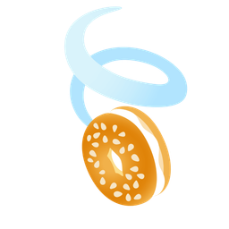 leaf fluttering in wind and bagel