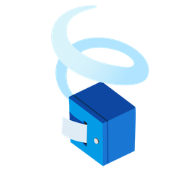 leaf fluttering in wind and ballot box with ballot