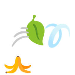 leaf fluttering in wind and banana