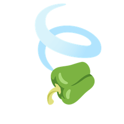 leaf fluttering in wind and bell pepper