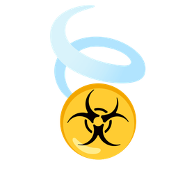 leaf fluttering in wind and biohazard