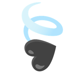 leaf fluttering in wind and black heart