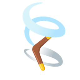 leaf fluttering in wind and boomerang