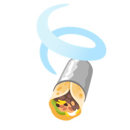 leaf fluttering in wind and burrito