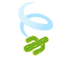 leaf fluttering in wind and cactus