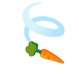 leaf fluttering in wind and carrot