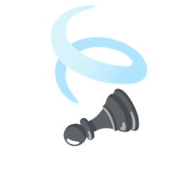 leaf fluttering in wind and chess pawn