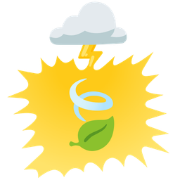 leaf fluttering in wind and cloud with lightning