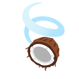 leaf fluttering in wind and coconut