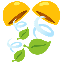 leaf fluttering in wind and confetti ball