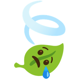 leaf fluttering in wind and crying face