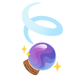 leaf fluttering in wind and crystal ball