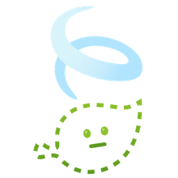 leaf fluttering in wind and dotted line face