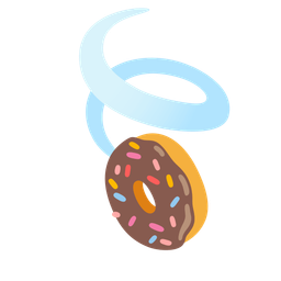 leaf fluttering in wind and doughnut