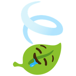 leaf fluttering in wind and drooling face